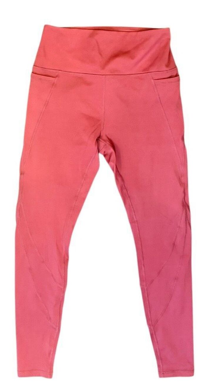 Antonio Melani High Rise Active Leggings Medium Coral Pink Stretch Activewear